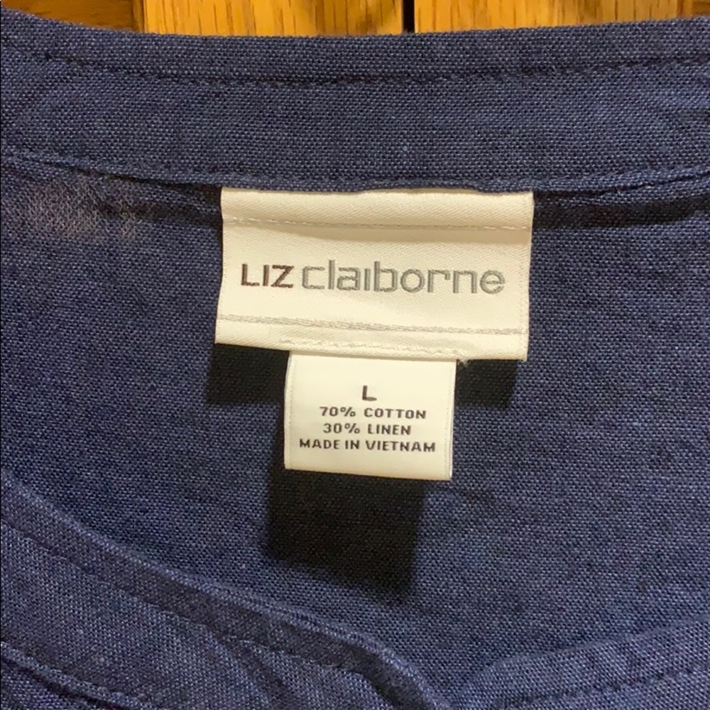 Classic Blue, Button Down Top With Four Pockets - image 2